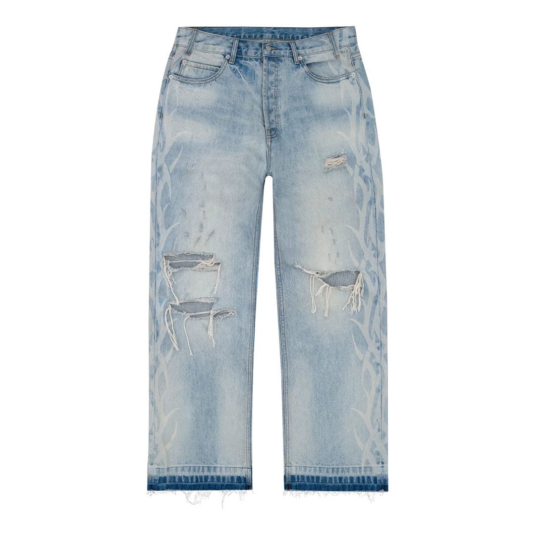 Bravest Studios Blue Tribal Denim Jeans by Bravest Studios - NWAHype 1 for streetwear Pants in USA