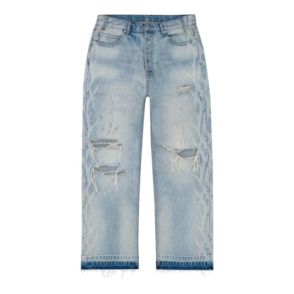 Bravest Studios Blue Tribal Denim Jeans by Bravest Studios - NWAHype 1 for streetwear Pants in USA