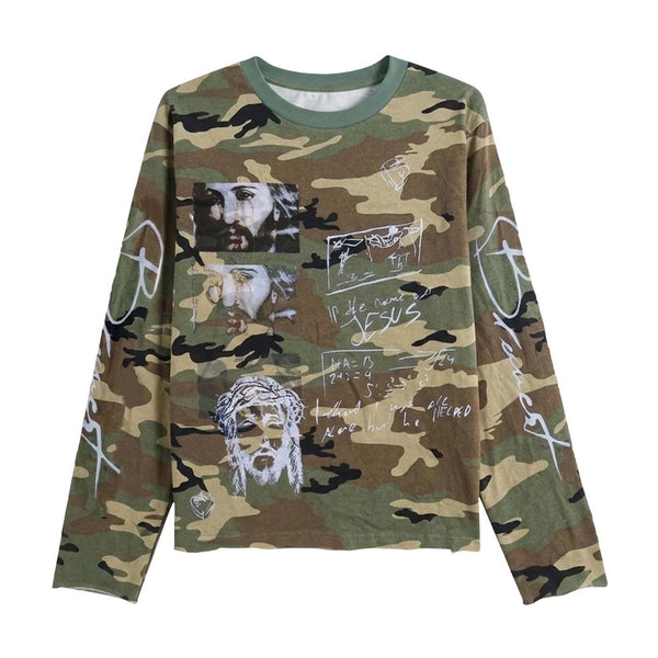 Bravest Studios Camo Shepherd Long Sleeve Tee by Bravest Studios - NWAHYPE No.1 for streetwear T-Shirts in USA