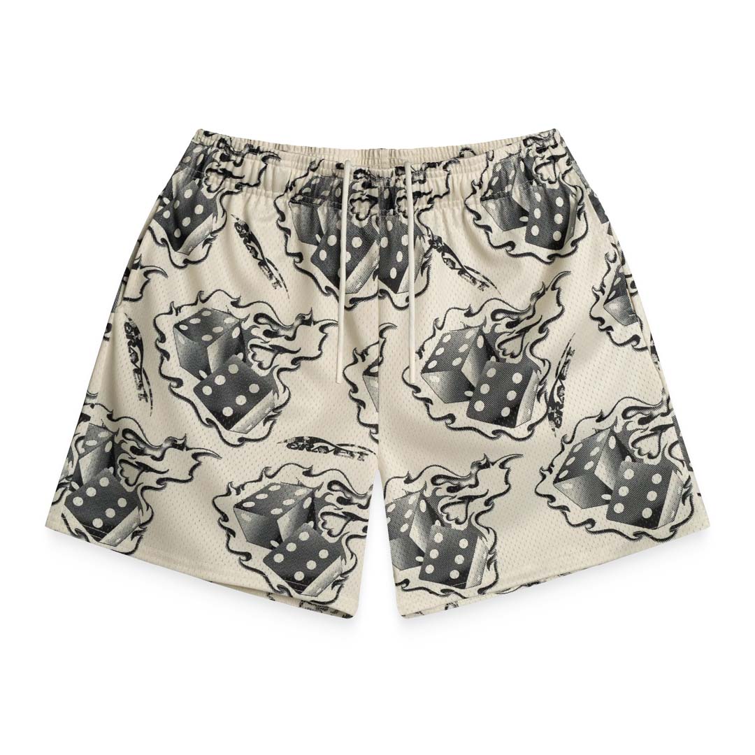 Bravest Studios Cream Dice Shorts by Bravest Studios - NWAHYPE No.1 for streetwear Shorts in USA