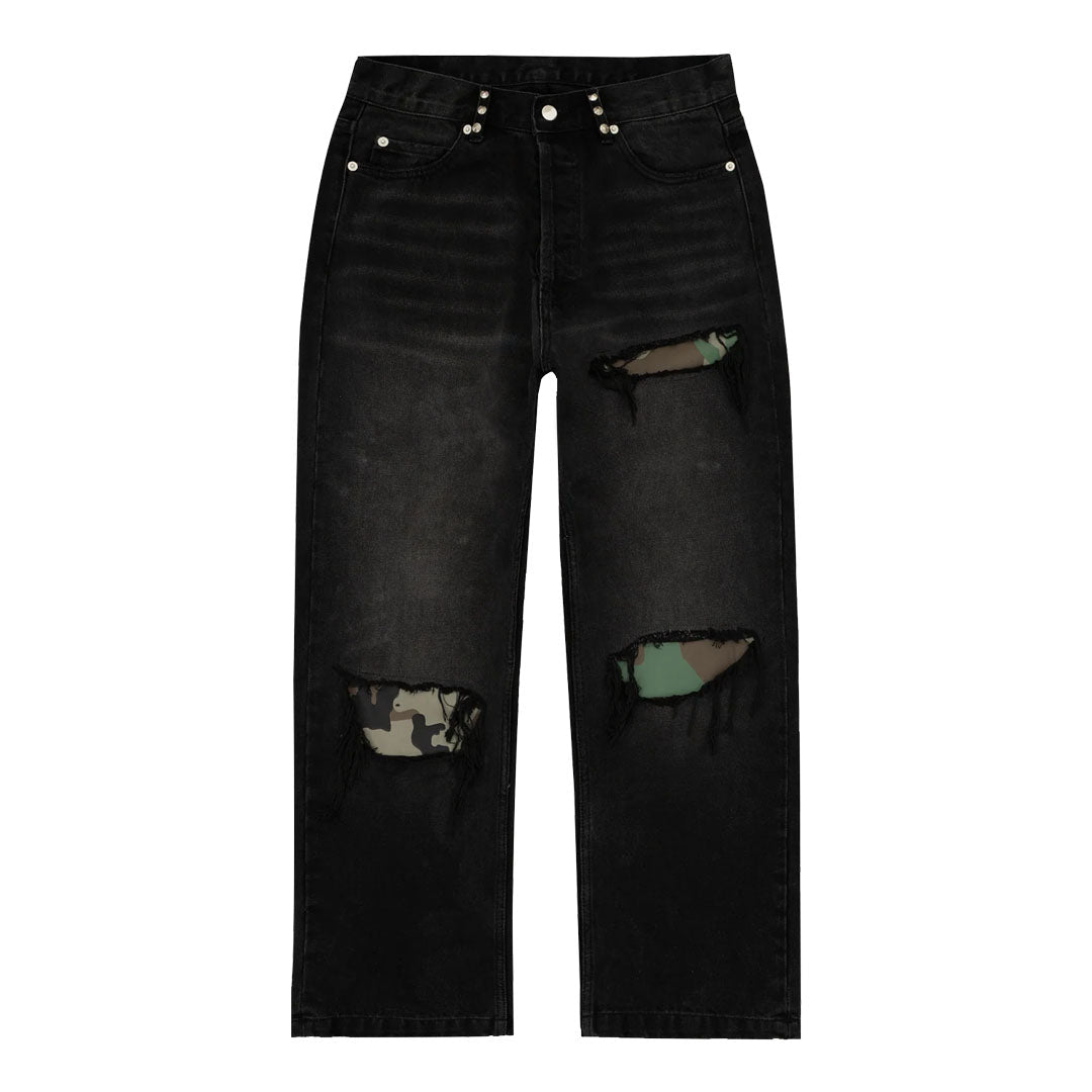 Bravest Studios Gutted Camo Black Denim Jeans by Bravest Studios - NWAHype 1 for streetwear Pants in USA