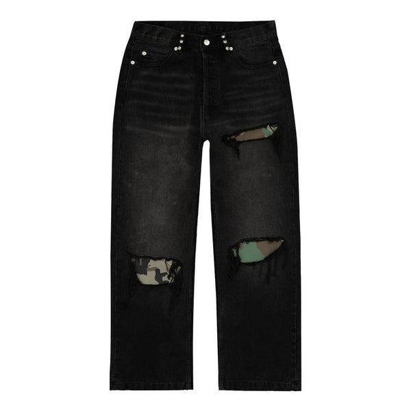 Bravest Studios Gutted Camo Black Denim Jeans by Bravest Studios - NWAHype 1 for streetwear Pants in USA