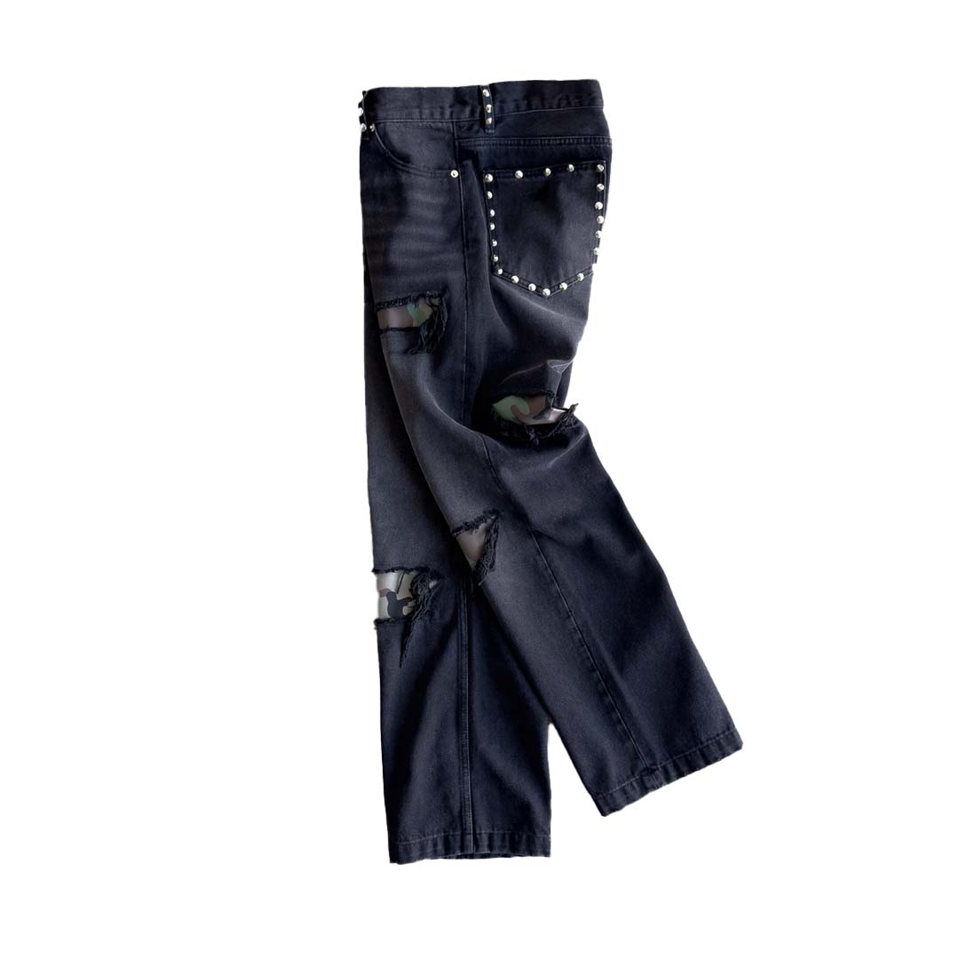 Bravest Studios Gutted Camo Black Denim Jeans by Bravest Studios - NWAHype 1 for streetwear Pants in USA