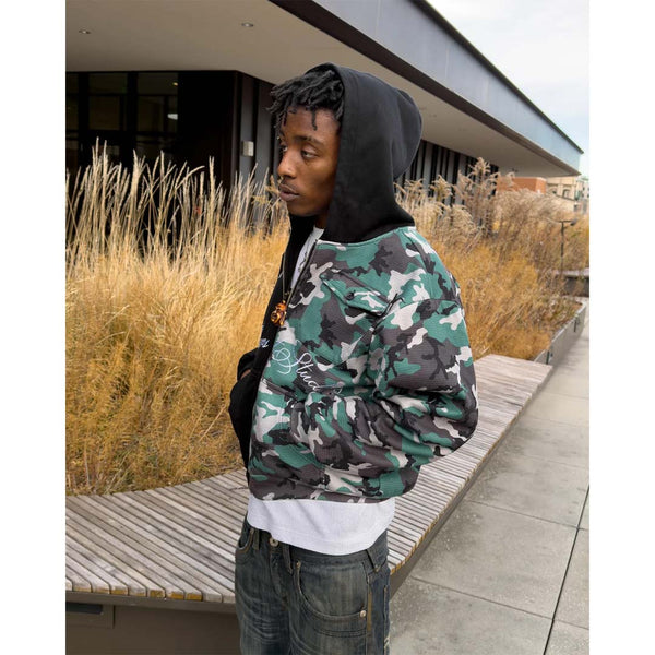 Bravest Studios Half Camo Zip Up Hoodie Black by Bravest Studios - NWAHYPE No.1 for streetwear Hoodies in USA