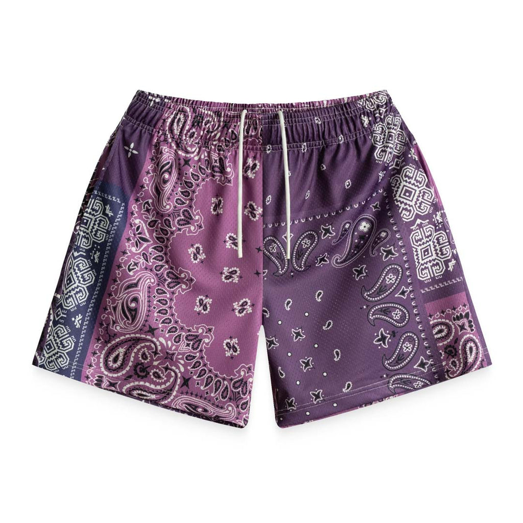 Bravest Studios Patchwork Paisley Shorts Purple by Bravest Studios - NWAHYPE No.1 for streetwear Shorts in USA