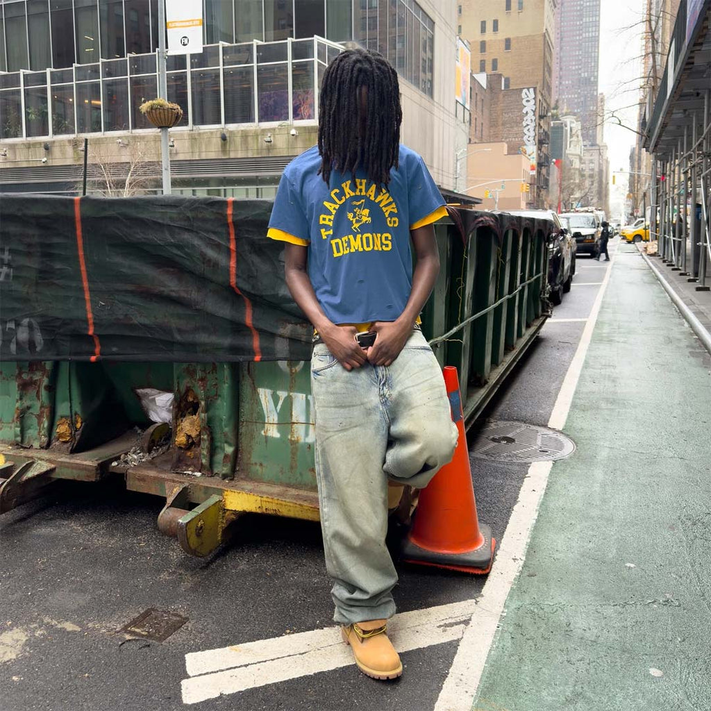 Bravest Studios Trackhawk Double Layer Tee Blue Yellow by Bravest Studios - NWAHYPE No.1 for streetwear T-Shirts in USA