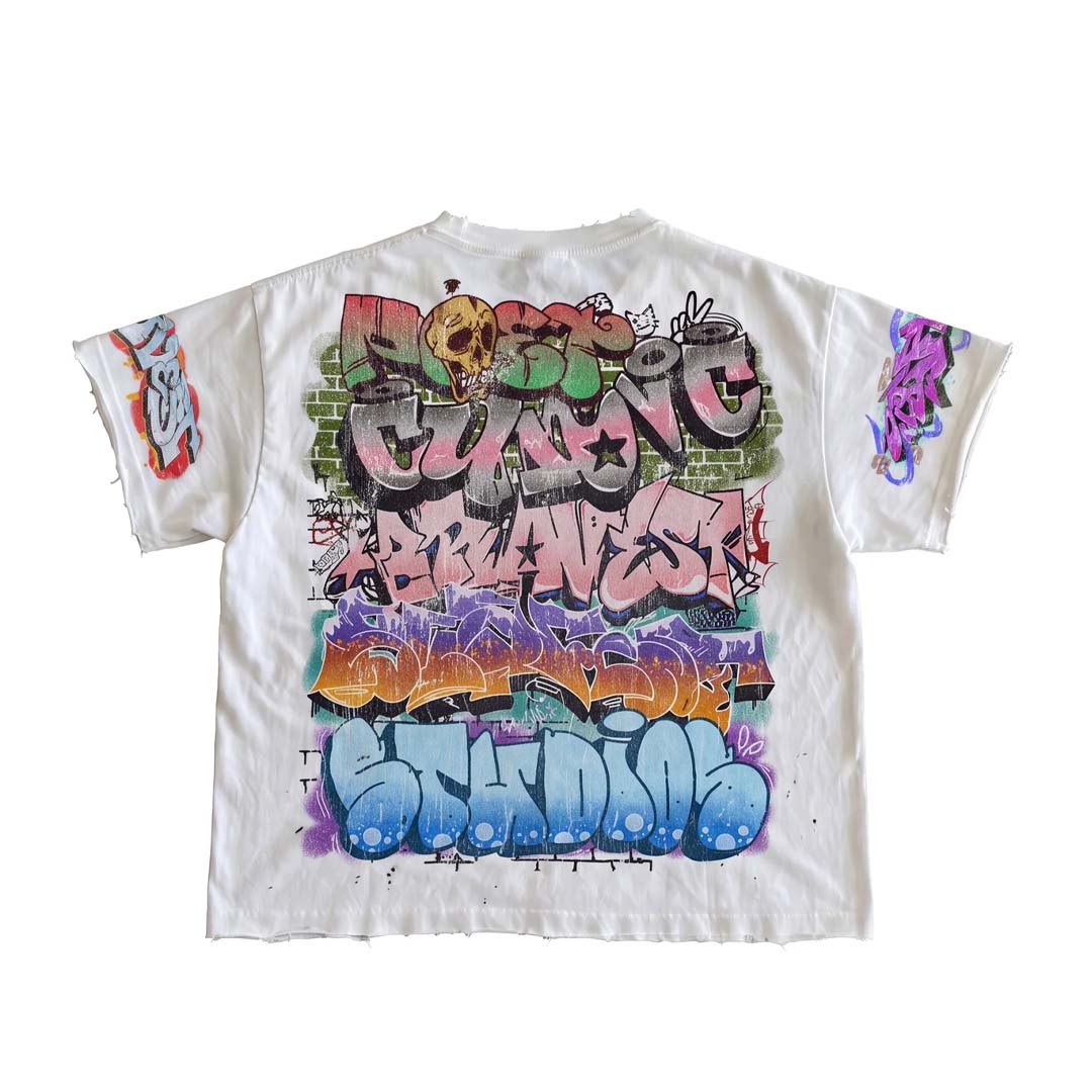 Bravest Studios White Graffiti Tee by Bravest Studios - NWAHYPE No.1 for streetwear T-Shirts in USA