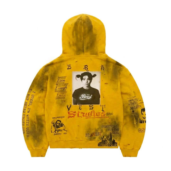 Bravest Studios Yellow Heirloom Hoodie by Bravest Studios - NWAHYPE No.1 for streetwear Hoodies in USA