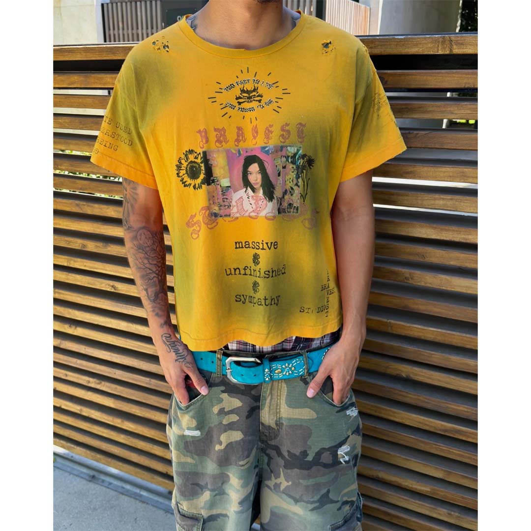 Bravest Studios Yellow Heirloom Tee by Bravest Studios - NWAHYPE No.1 for streetwear T-Shirts in USA