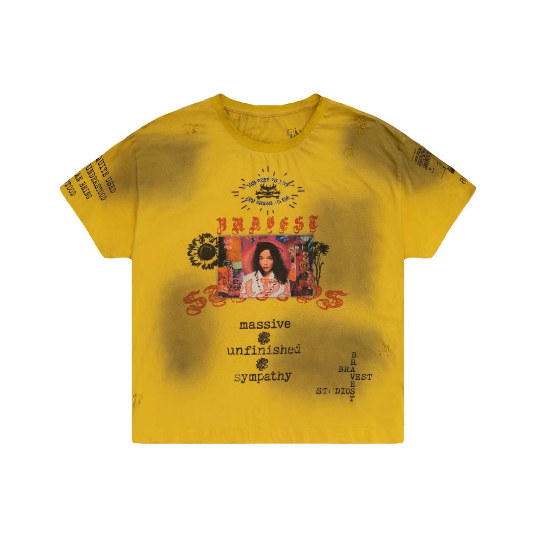 Bravest Studios Yellow Heirloom Tee by Bravest Studios - NWAHYPE No.1 for streetwear T-Shirts in USA