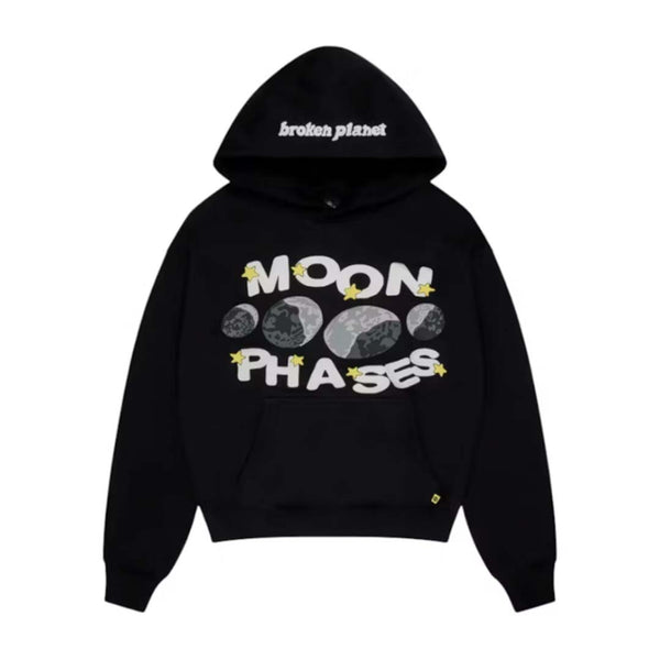 Broken Planet Moon Phases Hoodie Midnight Black by Broken Planet - NWAHYPE No.1 for streetwear Hoodies in USA