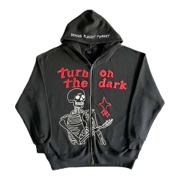 Broken Planet Turn On The Dark Zip Up Hoodie by Broken Planet - NWAHYPE No.1 for streetwear Hoodies in USA