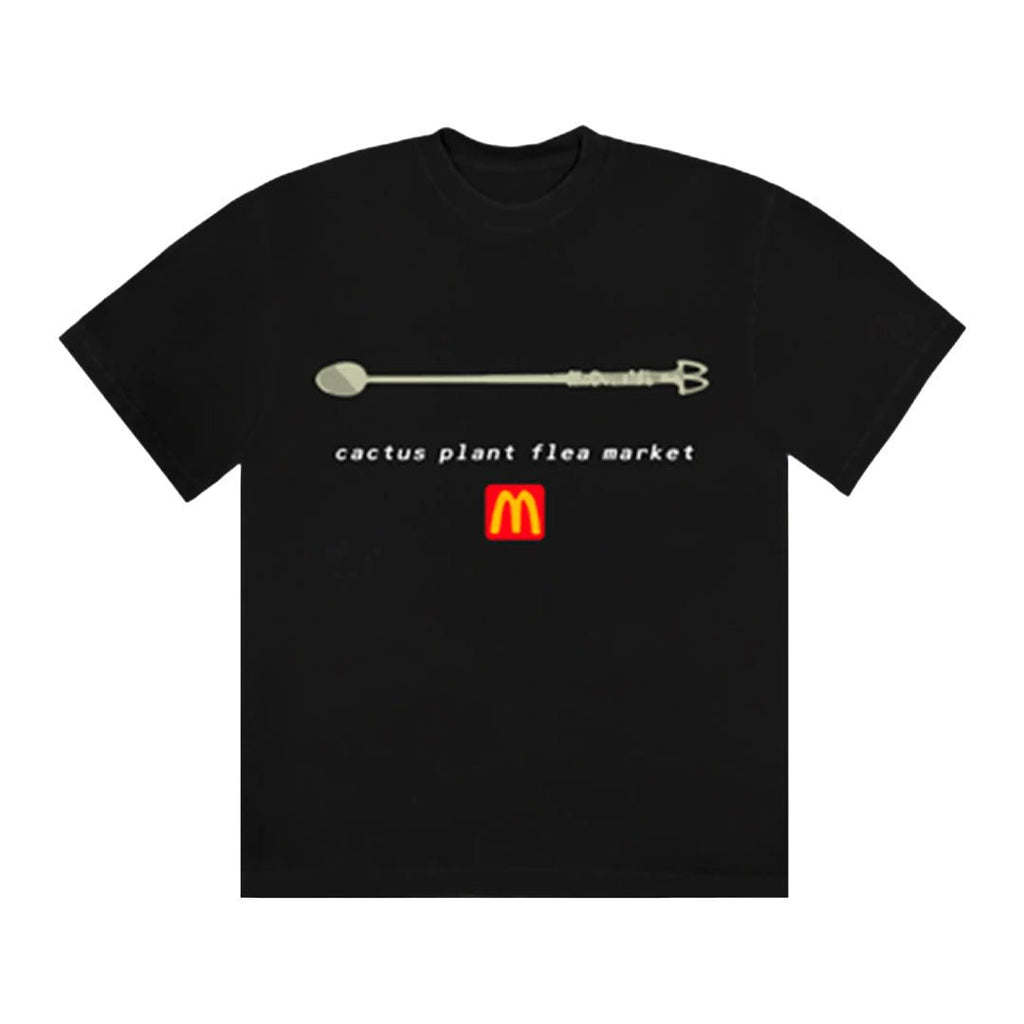 Cactus Plant Flea Market x McDonald's Coffee Stirrer Tee 'Black' by Cactus Plant Flea Market - NWAHype No.1 for streetwear