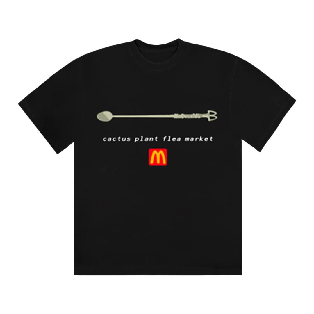 Cactus Plant Flea Market x McDonald's Coffee Stirrer Tee 'Black' by Cactus Plant Flea Market - NWAHype No.1 for streetwear