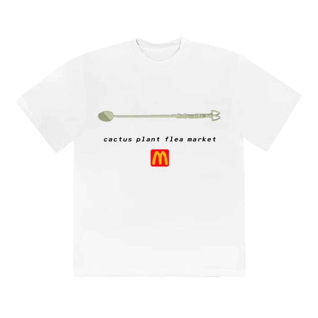 Cactus Plant Flea Market x McDonald's Coffee Stirrer Tee White by Cactus Plant Flea Market - NWAHYPE No.1 for streetwear T-Shirts in USA