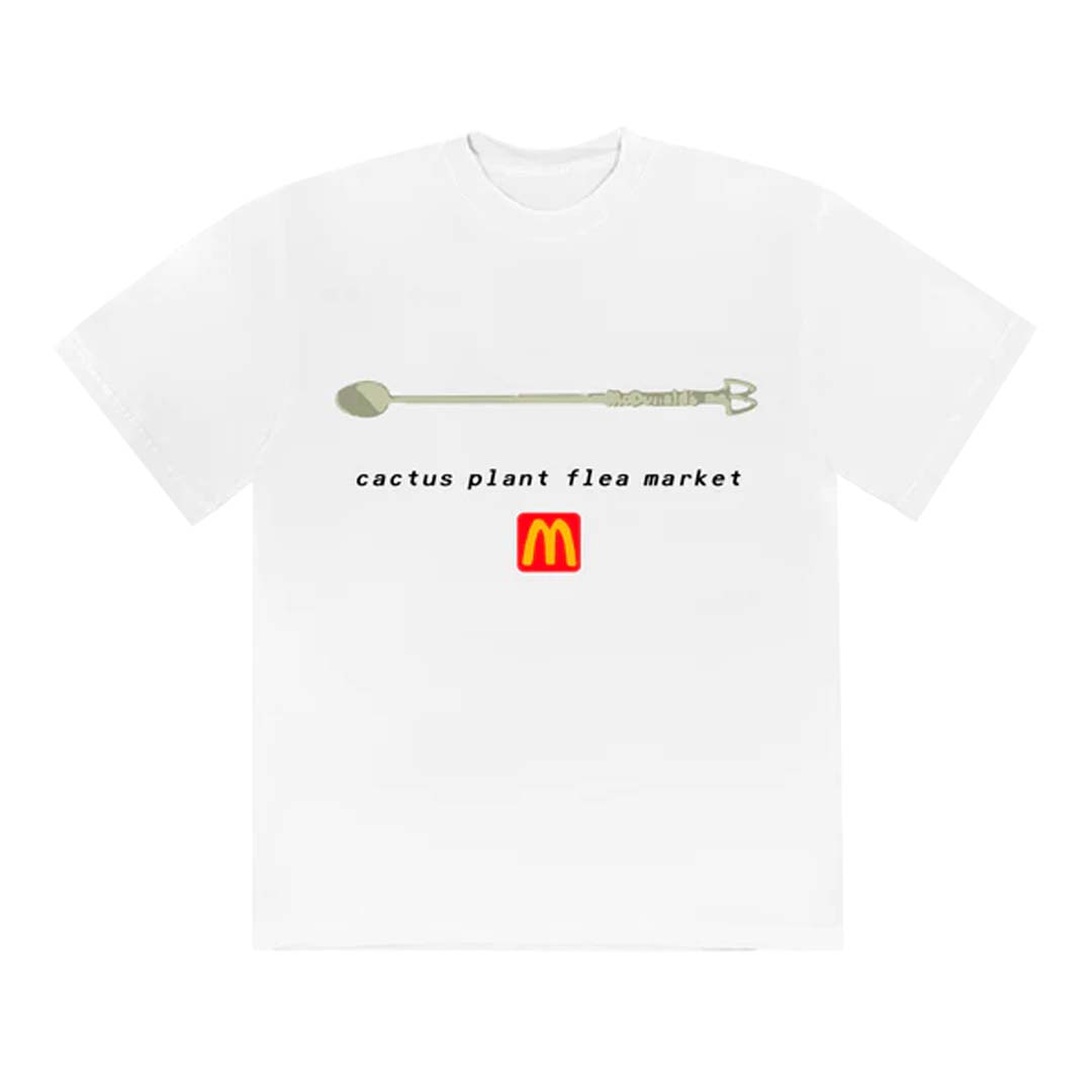 Cactus Plant Flea Market x McDonald's Coffee Stirrer Tee White by Cactus Plant Flea Market - NWAHYPE No.1 for streetwear T-Shirts in USA