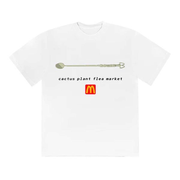 Cactus Plant Flea Market x McDonald's Coffee Stirrer Tee White by Cactus Plant Flea Market - NWAHYPE No.1 for streetwear T-Shirts in USA