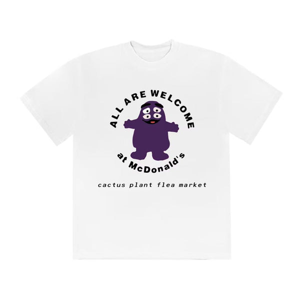 Cactus Plant Flea Market x McDonald's Grimace Tee 'White' by Cactus Plant Flea Market - NWAHype 1 for streetwear T-Shirts