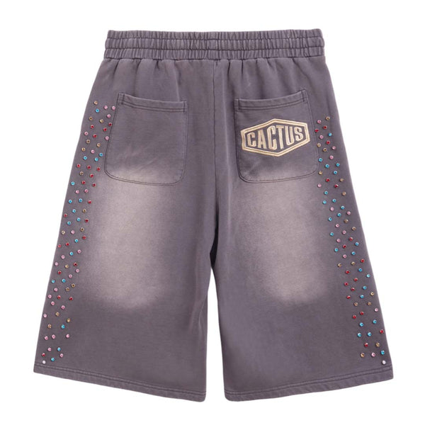 Cactus Valley Crystal Cactus Sweat Shorts Vintage Black by Cactus Valley - NWAHYPE No.1 for streetwear Shorts in USA