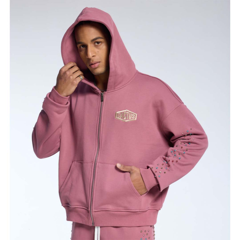Cactus Valley Crystal Cactus Zip Hoodie Raspberry by Cactus Valley - NWAHYPE No.1 for streetwear Hoodies in USA