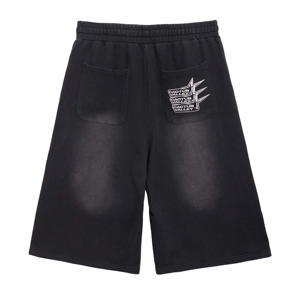 Cactus Valley CVX3 Faded Black Rhinestone Sweat Shorts by Cactus Valley - NWAHYPE No.1 for streetwear Shorts in USA