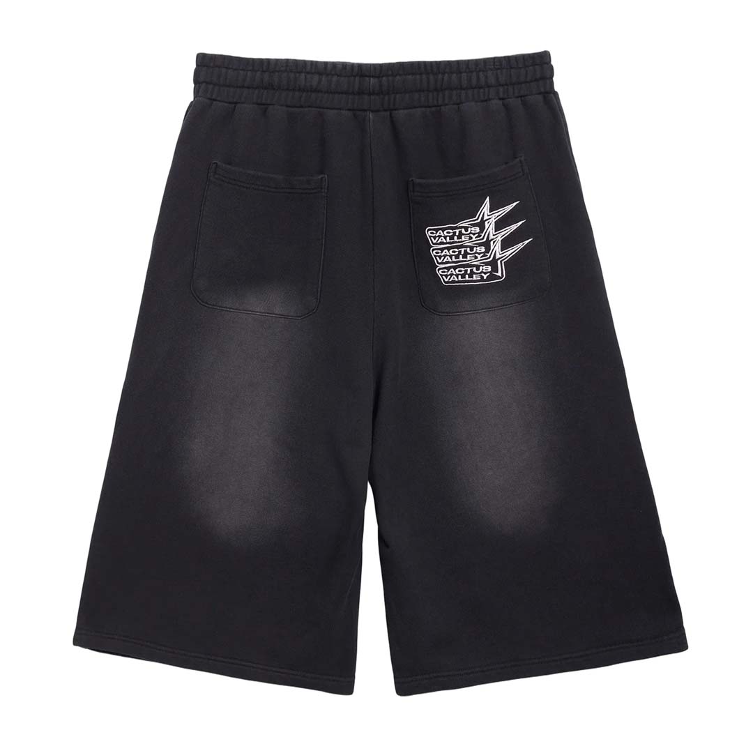 Cactus Valley CVX3 Faded Black Rhinestone Sweat Shorts by Cactus Valley - NWAHYPE No.1 for streetwear Shorts in USA