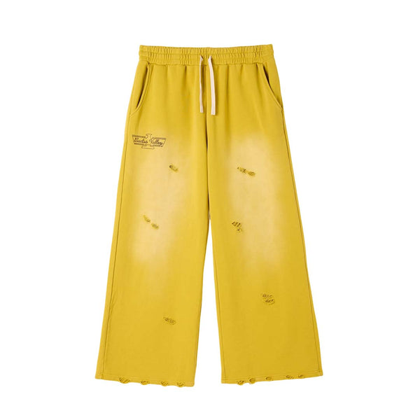 Cactus Valley Eagle Valley Distressed Sweatpants Yellow by Cactus Valley - NWAHYPE No.1 for streetwear Pants in USA