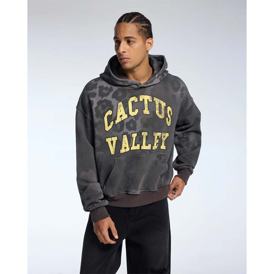 Cactus Valley Faded Leopard Black Yellow Hoodie by Cactus Valley - NWAHYPE No.1 for streetwear Hoodies in USA