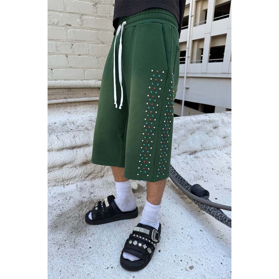 Cactus Valley Hidden Crystal Sweat Shorts Green by Cactus Valley - NWAHYPE No.1 for streetwear Shorts in USA