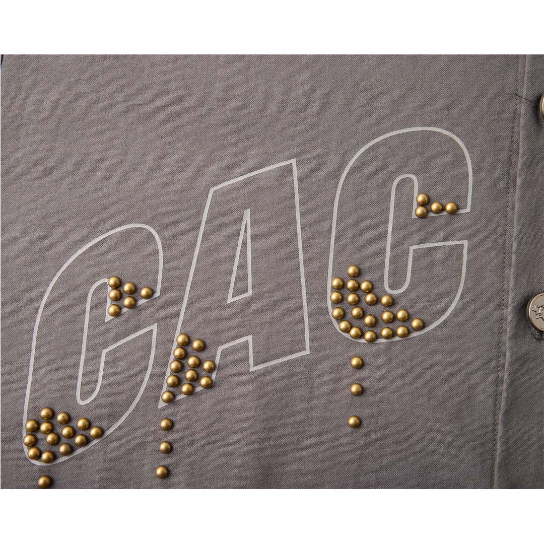Cactus Valley Studded Grey Button Up Shirt by Cactus Valley - NWAHYPE No.1 for streetwear T-Shirts in USA