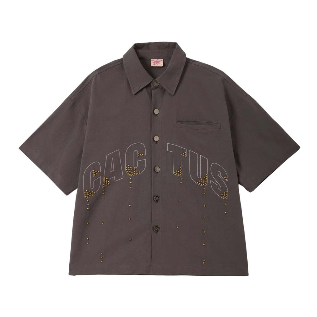 Cactus Valley Studded Grey Button Up Shirt by Cactus Valley - NWAHYPE No.1 for streetwear T-Shirts in USA