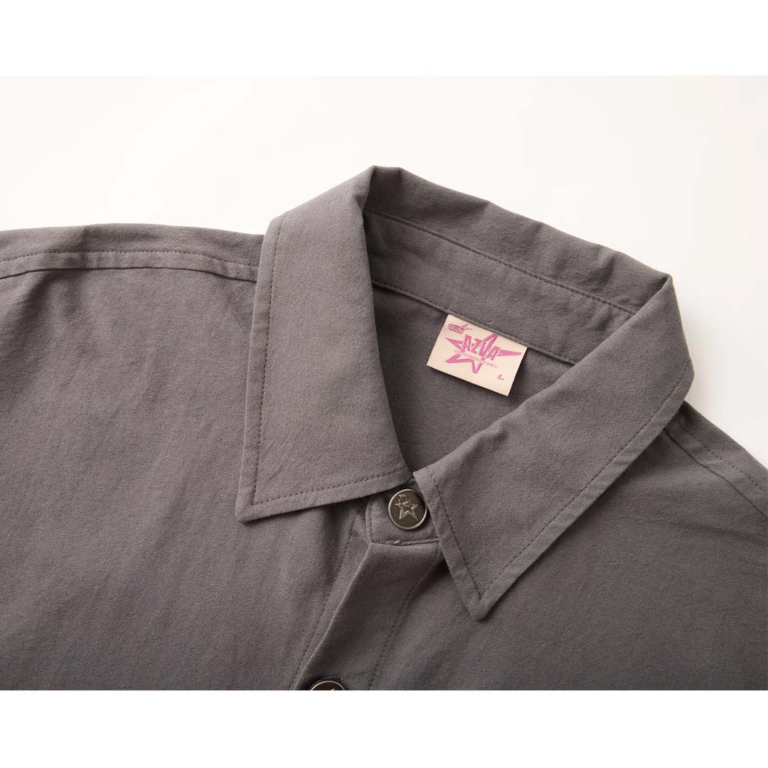 Cactus Valley Studded Grey Button Up Shirt by Cactus Valley - NWAHYPE No.1 for streetwear T-Shirts in USA