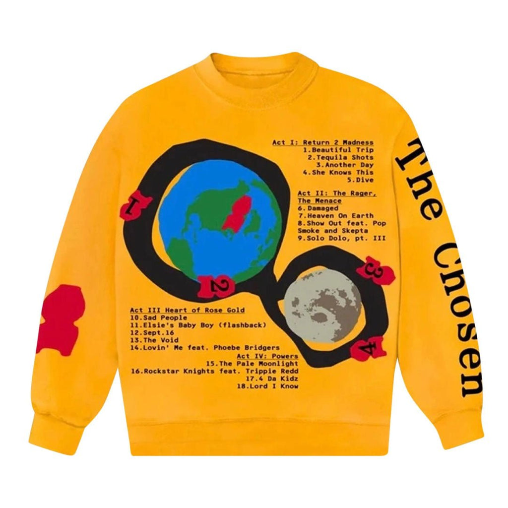 CPFM x Kid Cudi For MOTM III Beautiful Trip Crewneck 'Yellow' by Cactus Plant Flea Market - NWAHype No.1 for streetwear