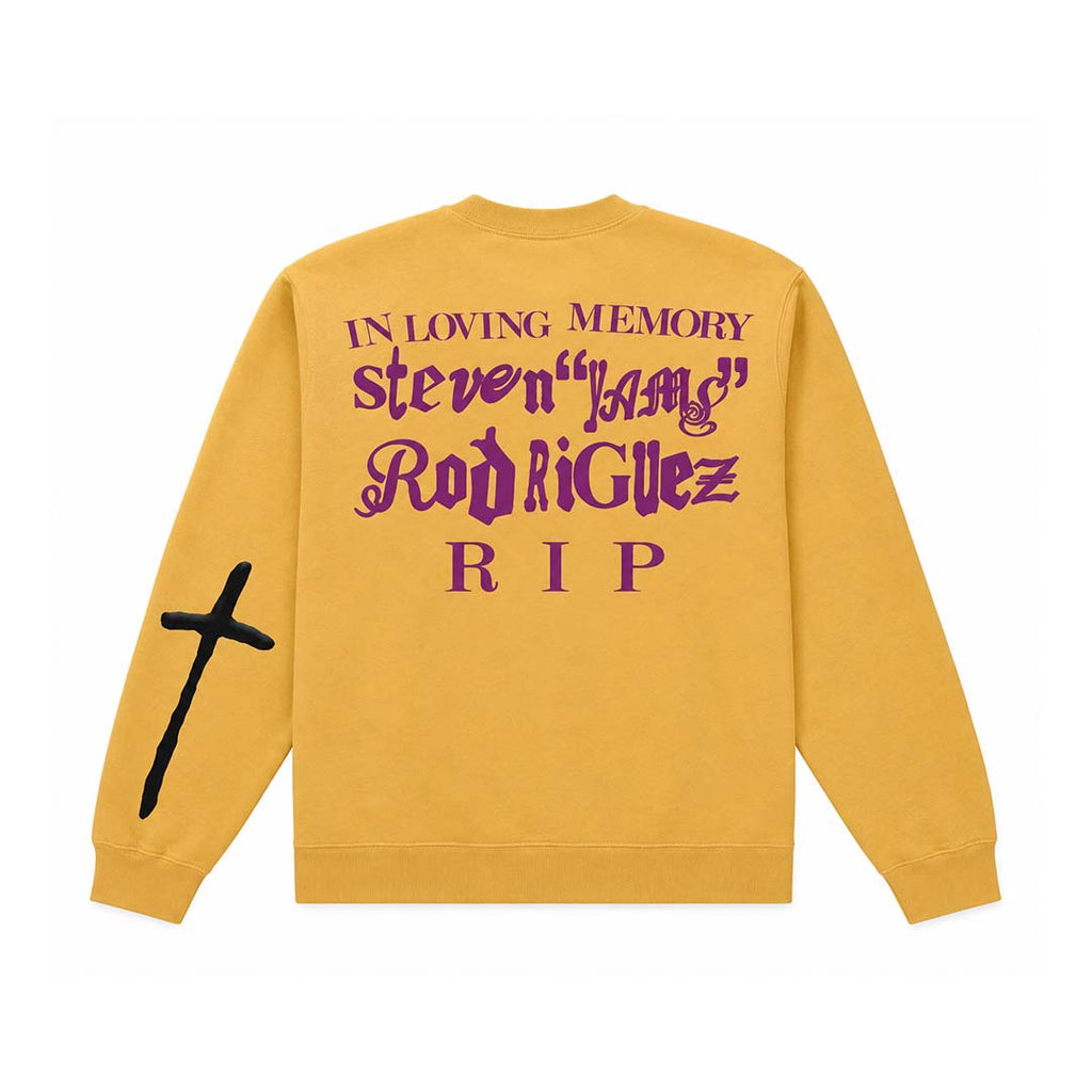 CPFM Yams Day In Loving Memory Yellow Crewneck by Cactus Plant Flea Market - NWAHYPE No.1 for streetwear Hoodies in USA