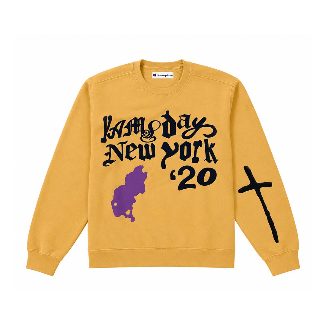 CPFM Yams Day In Loving Memory Yellow Crewneck by Cactus Plant Flea Market - NWAHYPE No.1 for streetwear Hoodies in USA