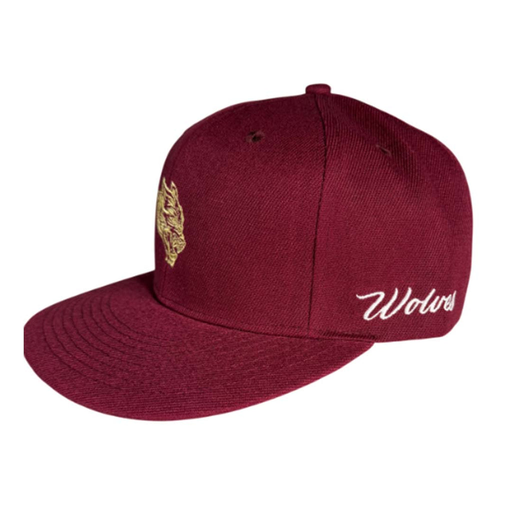 Darcsport Wolf Head Fitted Hat Maroon by Darcsport - NWAHYPE No.1 for streetwear Hats in USA
