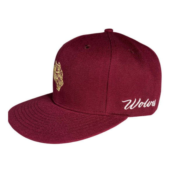 Darcsport Wolf Head Fitted Hat Maroon by Darcsport - NWAHYPE No.1 for streetwear Hats in USA