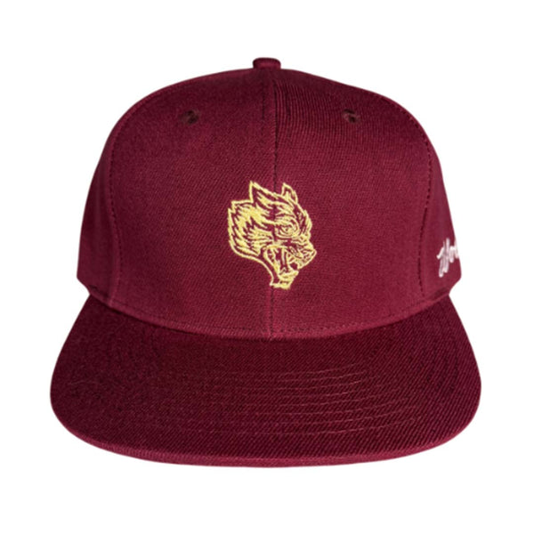 Darcsport Wolf Head Fitted Hat Maroon by Darcsport - NWAHYPE No.1 for streetwear Hats in USA