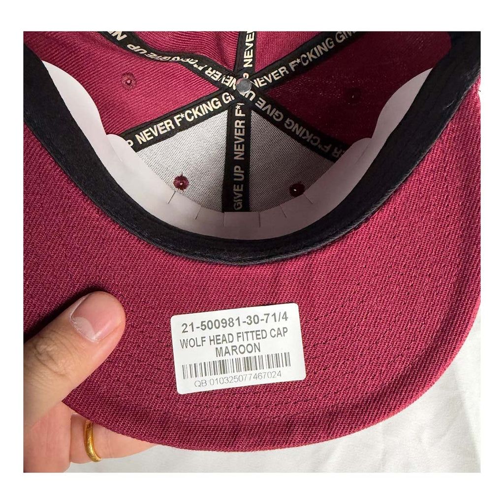 Darcsport Wolf Head Fitted Hat Maroon by Darcsport - NWAHYPE No.1 for streetwear Hats in USA