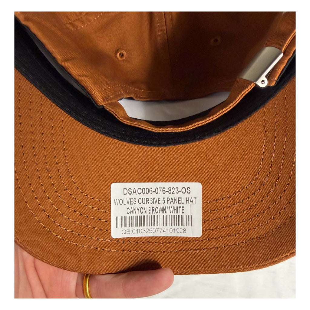 Darcsport Wolves Cursive 5 Panel Canyon Brown White by Darcsport - NWAHYPE No.1 for streetwear Hats in USA