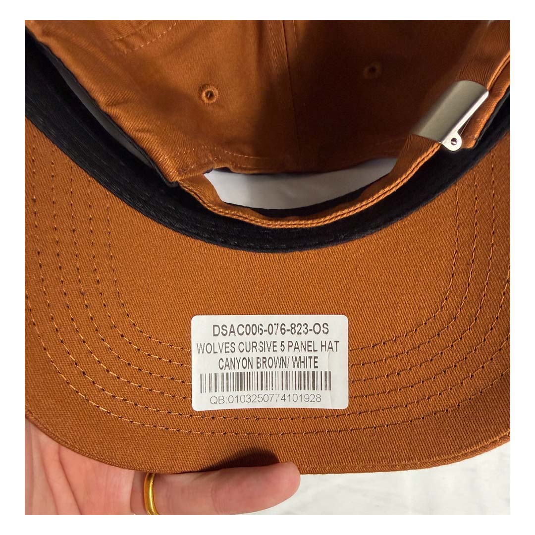 Darcsport Wolves Cursive 5 Panel Canyon Brown White by Darcsport - NWAHYPE No.1 for streetwear Hats in USA