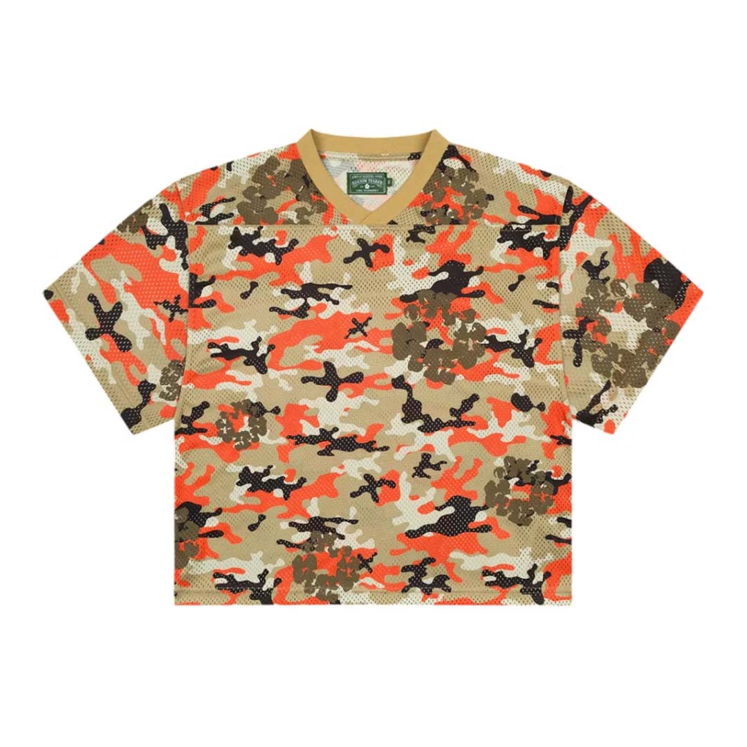 Denim Tears Camo Cotton Wreath Mesh Jersey Tee Orange by Denim Tears - NWAHype No.1 for streetwear T-Shirts in USA