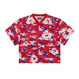 Denim Tears Camo Cotton Wreath Mesh Jersey Tee Red by Denim Tears - NWAHype No.1 for streetwear T-Shirts in USA