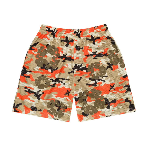 Denim Tears Camo Cotton Wreath Mesh Shorts Orange by Denim Tears - NWAHype No.1 for streetwear Shorts in USA