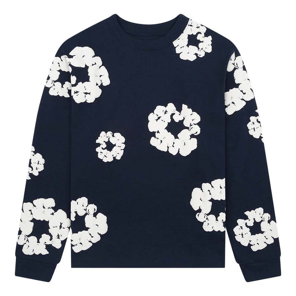Denim Tears Cotton Wreath Navy Long Sleeve Tee by Denim Tears - NWAHype 1 for streetwear T-Shirts in USA