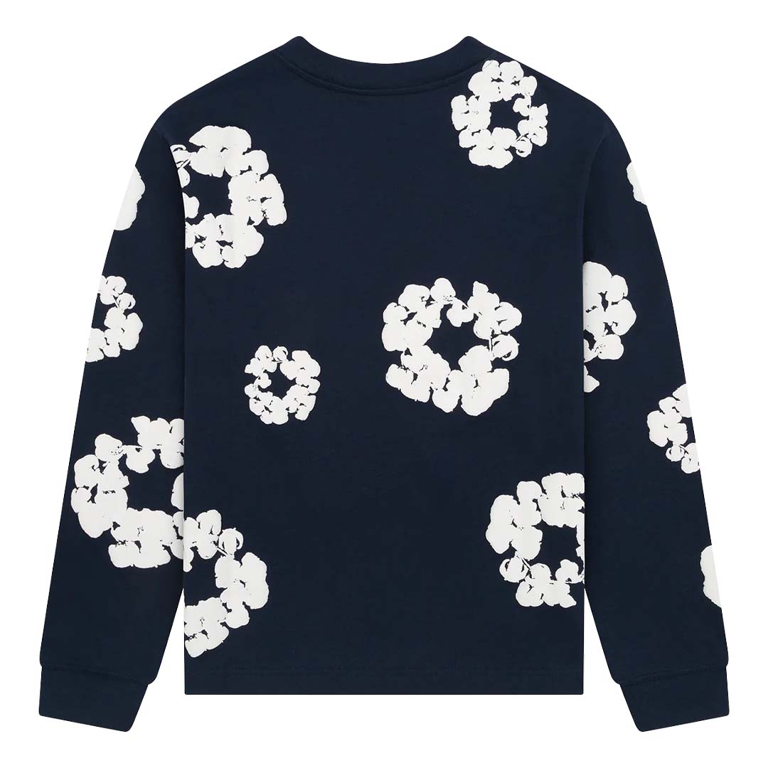 Denim Tears Cotton Wreath Navy Long Sleeve Tee by Denim Tears - NWAHype 1 for streetwear T-Shirts in USA