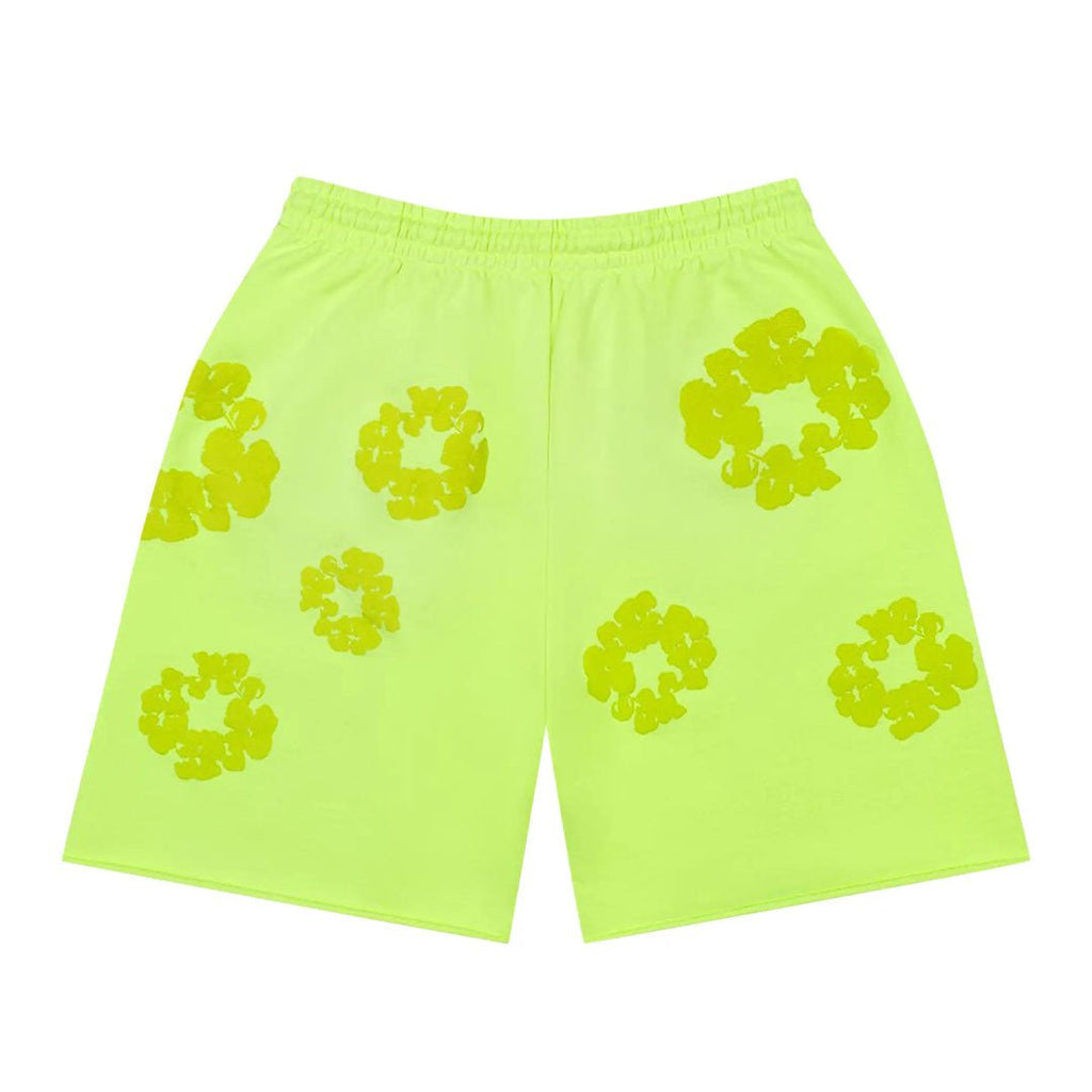 Denim Tears Mono Cotton Wreath Sweat Shorts 'Neon Green' by Denim Tears - NWAHype 1 for streetwear Shorts in USA