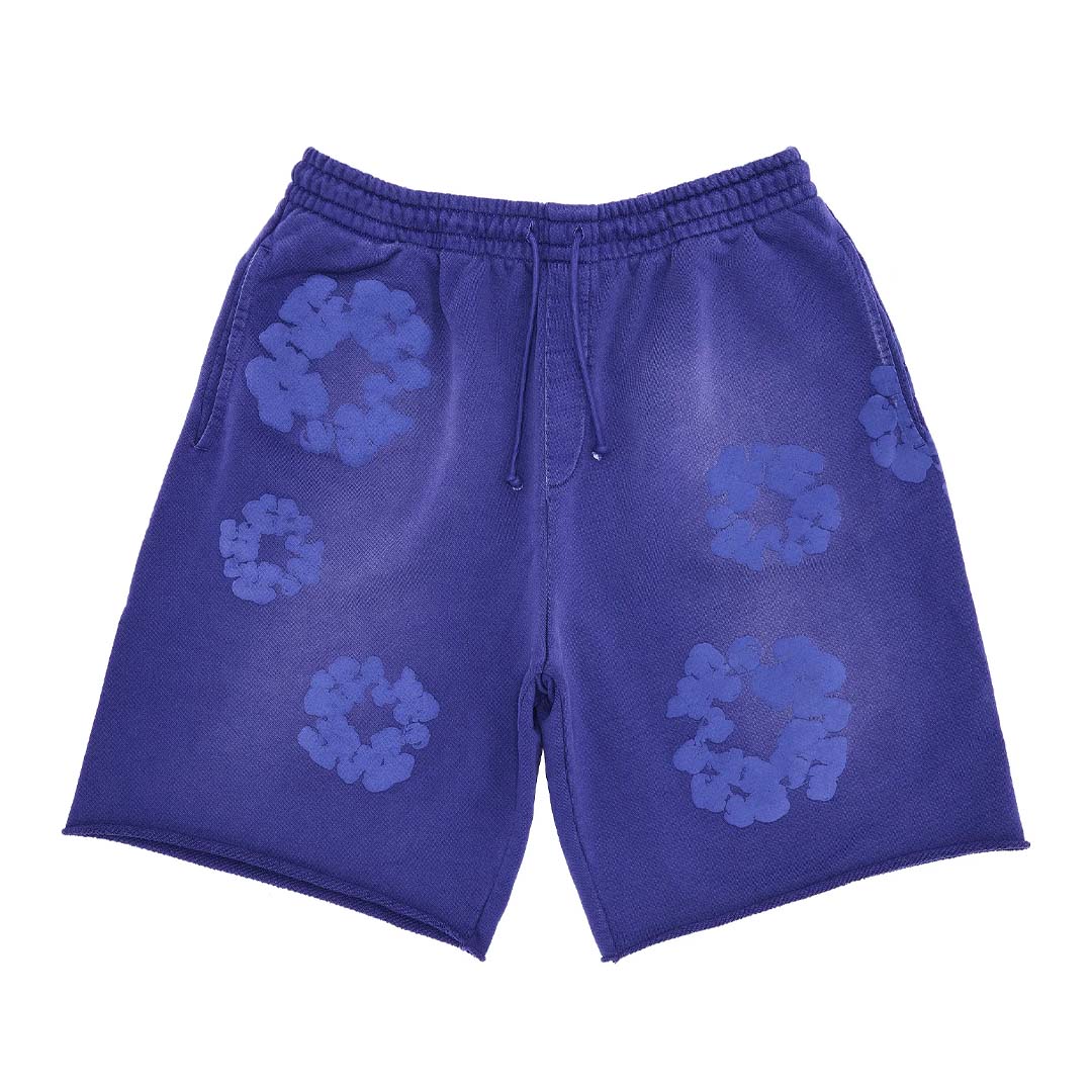 Denim Tears Mono Cotton Wreath Sweat Shorts 'Washed Blue' by Denim Tears - NWAHype 1 for streetwear Shorts in USA