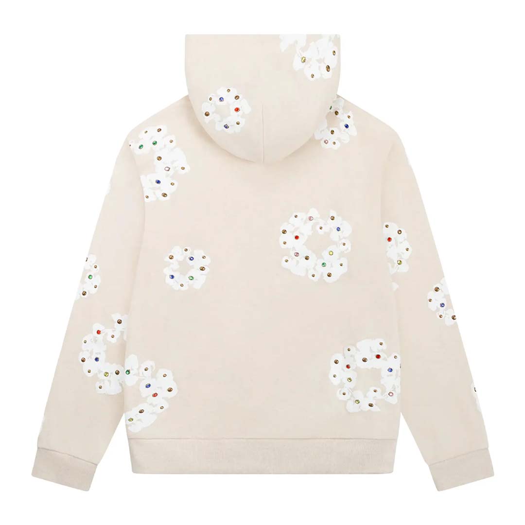 Denim Tears Rhinestone Wreath Zip Hoodie 'Oatmeal' by Denim Tears - NWAHype No.1 for streetwear Hoodies in USA
