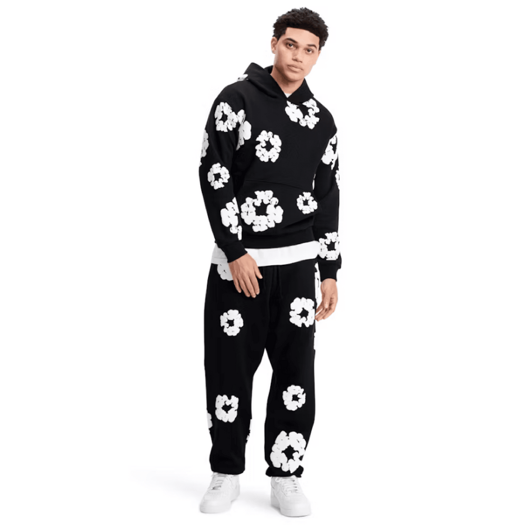 Denim Tears The Cotton Wreath Sweatpants 'Black' by Denim Tears - NWAHype 1 for streetwear Pants in USA